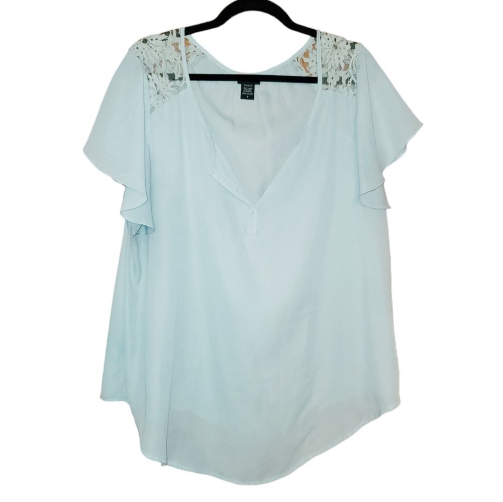 Torrid Lace Flutter Sleeve Blouse